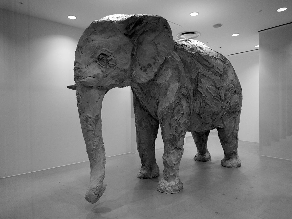 Sculpture of an elephant inside the Dover Street Market Ginza retail store
